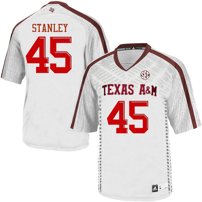 Men #45 Sam Stanley Texas A&M Aggies College Football Jerseys Sale-White